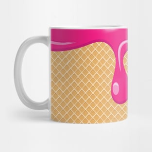 Strawberry Ice Cream Waffle Gelato Pattern Mug